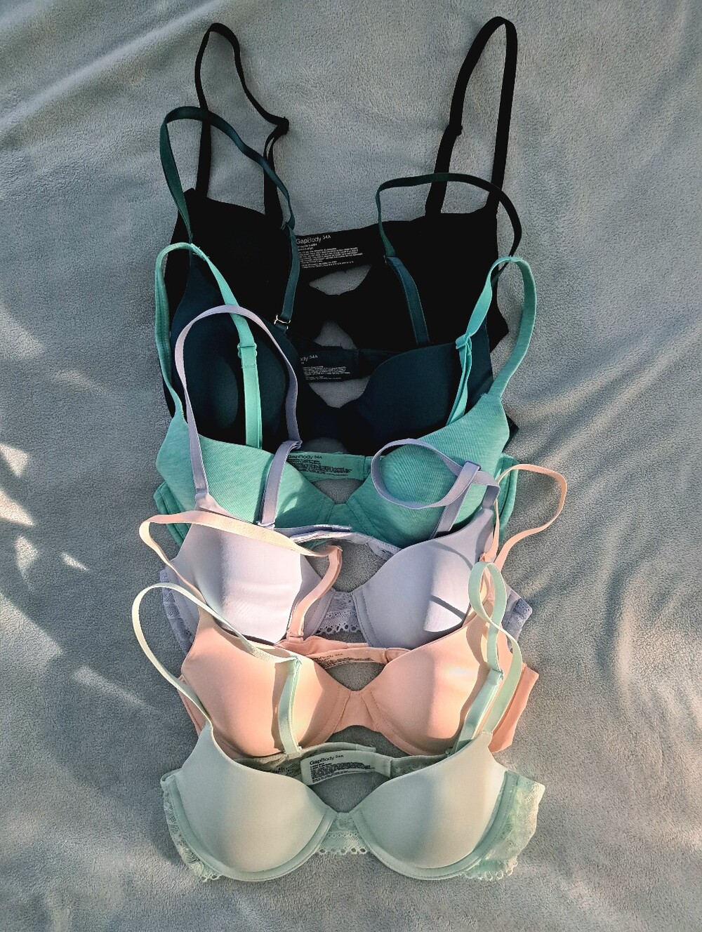 Set of 6 GapBody "Favorite T-Shirt" Bras, 34A
